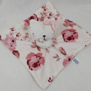 Gerber Modern Moments Bear Kitty Cat Pink Rose Floral Stuffed Animal Plush Lovey